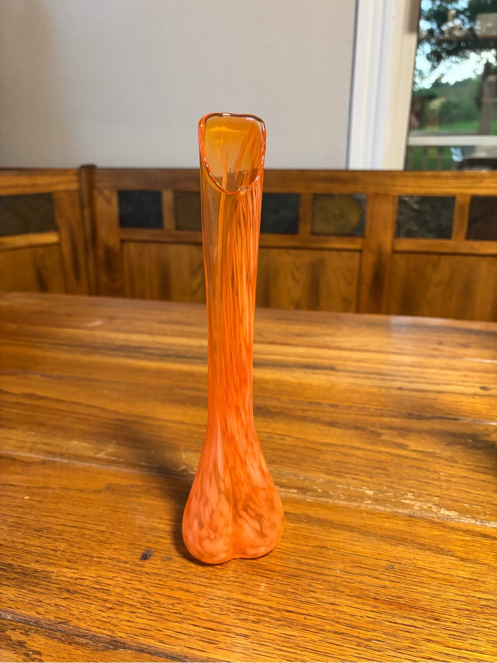 Orange Art Glass Swung Vase